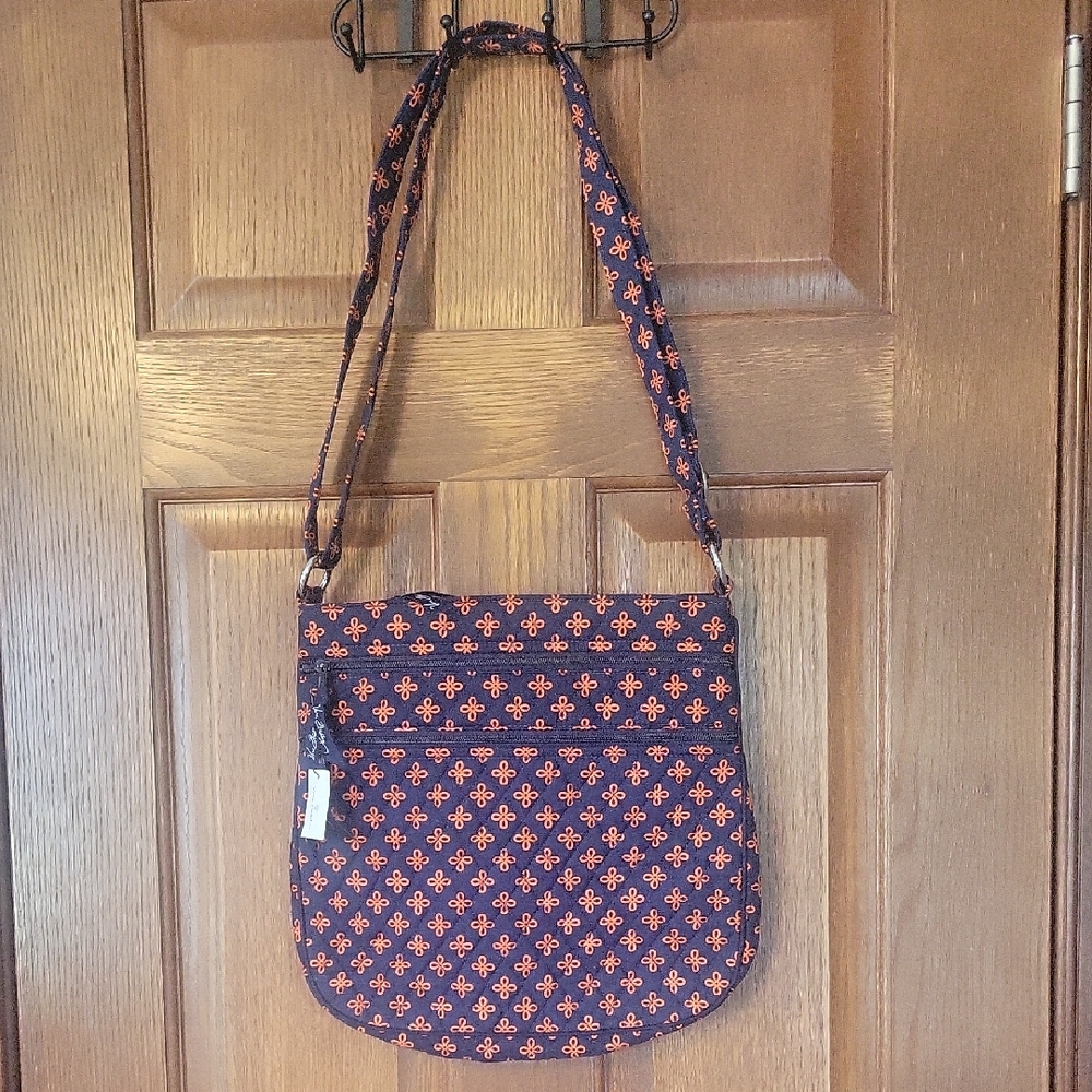 Vera Bradley Stylish Orange and Blue Patterned Women's Crossbody Bag